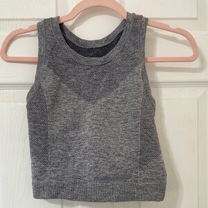 Gray Racerback Cropped Athletic Top